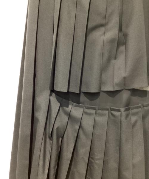 sacai（サカイ）sacai (サカイ) SUITING×CHIFFON LAYERED PLEATS SKIRT ブラック サイズ:1の古着・服飾アイテム