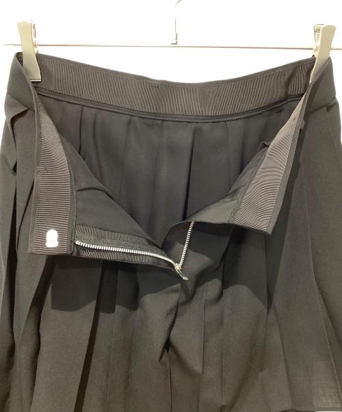 sacai（サカイ）sacai (サカイ) SUITING×CHIFFON LAYERED PLEATS SKIRT ブラック サイズ:1の古着・服飾アイテム