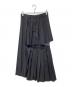 sacai（サカイ）の古着「SUITING×CHIFFON LAYERED PLEATS SKIRT」｜ブラック