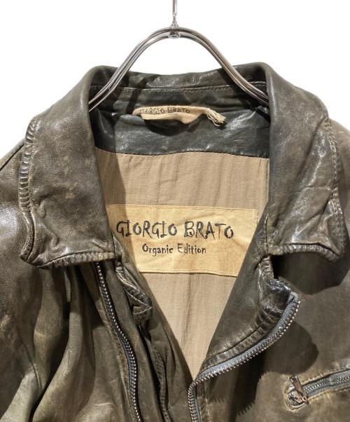 GIORGIO BRATO（ジョルジョブラッド）GIORGIO BRATO (ジョルジョブラッド) ライダースジャケット ブラウン サイズ:48の古着・服飾アイテム