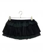 GLOWNYグロウニー）の古着「GIRLFRIEND RUFFLE MINI SKIRT」｜ブラック