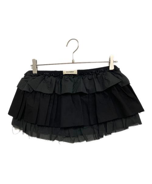 GLOWNY（グロウニー）GLOWNY (グロウニー) GIRLFRIEND RUFFLE MINI SKIRT ブラック サイズ:Sの古着・服飾アイテム