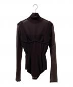 FETICOフェティコ）の古着「SHEER PANEL TURTLE NECK BODYSUIT」｜ブラウン