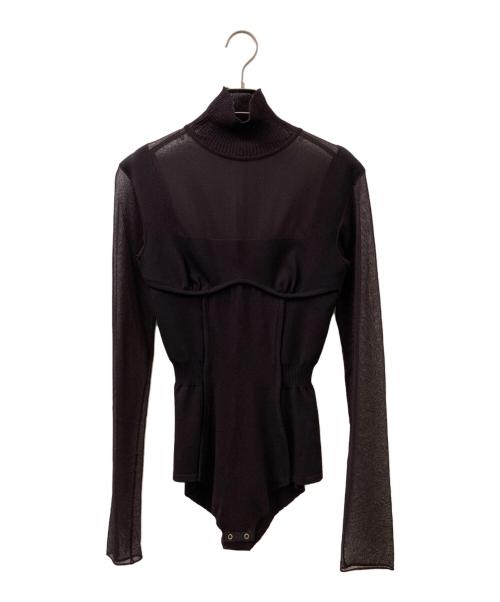 FETICO（フェティコ）FETICO (フェティコ) SHEER PANEL TURTLE NECK BODYSUIT ブラウン サイズ:2の古着・服飾アイテム
