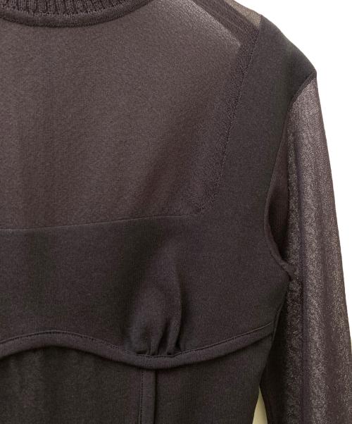 FETICO（フェティコ）FETICO (フェティコ) SHEER PANEL TURTLE NECK BODYSUIT ブラウン サイズ:2の古着・服飾アイテム