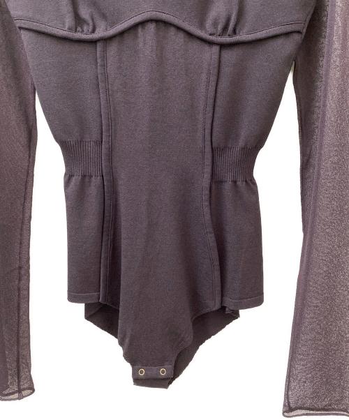 FETICO（フェティコ）FETICO (フェティコ) SHEER PANEL TURTLE NECK BODYSUIT ブラウン サイズ:2の古着・服飾アイテム