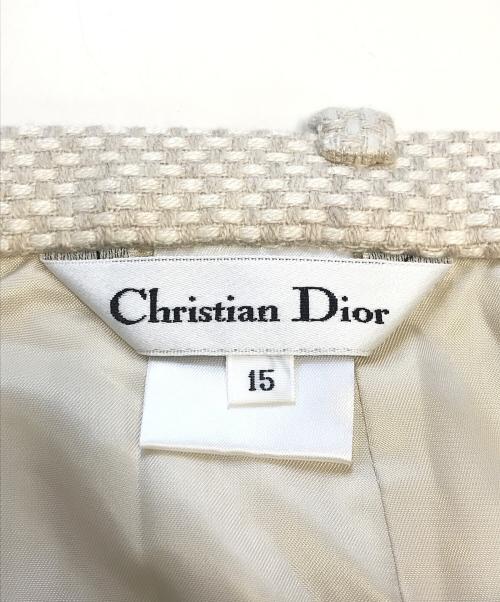 Christian Dior（クリスチャン ディオール）Christian Dior (クリスチャン ディオール) ツイードセットアップ ベージュ サイズ: JKT:17 SKT:15の古着・服飾アイテム