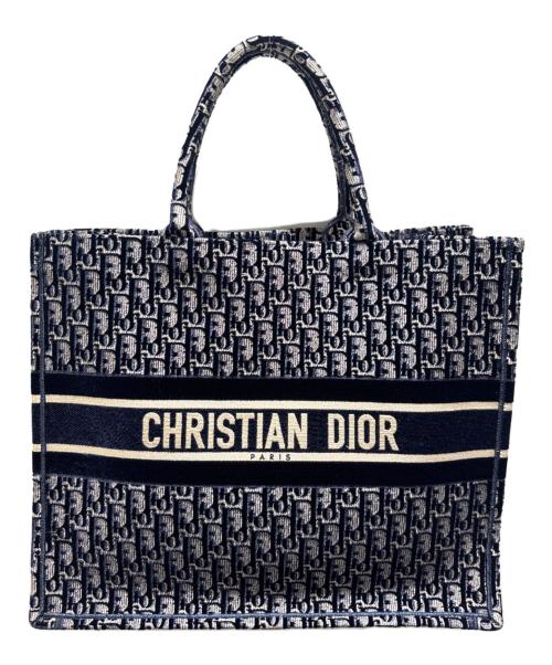 Christian Dior（クリスチャン ディオール）Christian Dior (クリスチャン ディオール) ブックトート ラージ ネイビー サイズ:ラージの古着・服飾アイテム