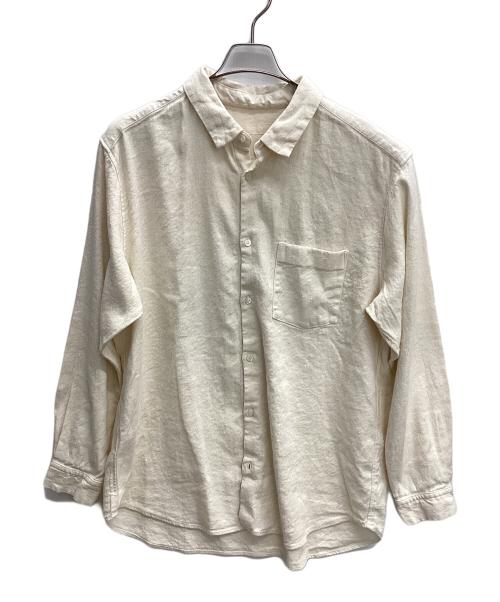 confect（コンフェクト）CONFECT (コンフェクト) コットンリネンツイルレギュラーカラーシャツ アイボリー サイズ:4の古着・服飾アイテム