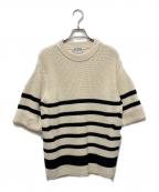 CLANEクラネ）の古着「OVER HALF SLEEVE KNIT TOPS」｜ボーダー