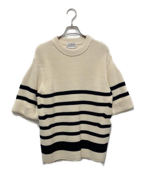 CLANE（クラネ）CLANE (クラネ) OVER HALF SLEEVE KNIT TOPS ボーダー サイズ:1の古着・服飾アイテム