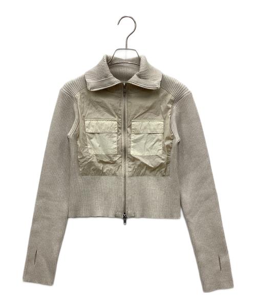 atmos pink（アトモスピンク）atmos pink (アトモスピンク) Docking Knit Zip-up ベージュ サイズ:SIZE FREEの古着・服飾アイテム