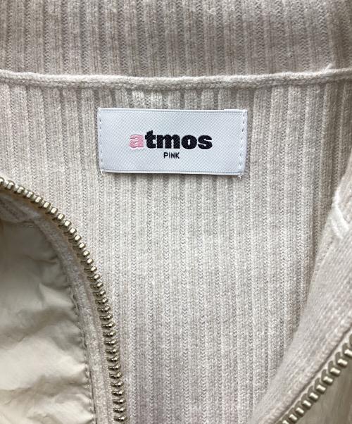 atmos pink（アトモスピンク）atmos pink (アトモスピンク) Docking Knit Zip-up ベージュ サイズ:SIZE FREEの古着・服飾アイテム