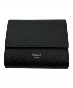 CELINEセリーヌ）の古着「スモールトリフォールド コンパクトウォレット」｜ブラック