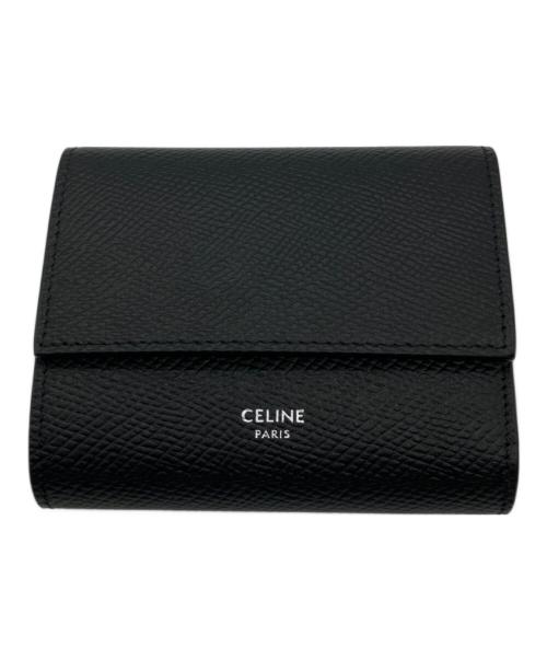 CELINE（セリーヌ）CELINE (セリーヌ) スモールトリフォールド コンパクトウォレット ブラックの古着・服飾アイテム