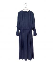ebure（エブール）の古着「シルク混ワンピース」｜ネイビー