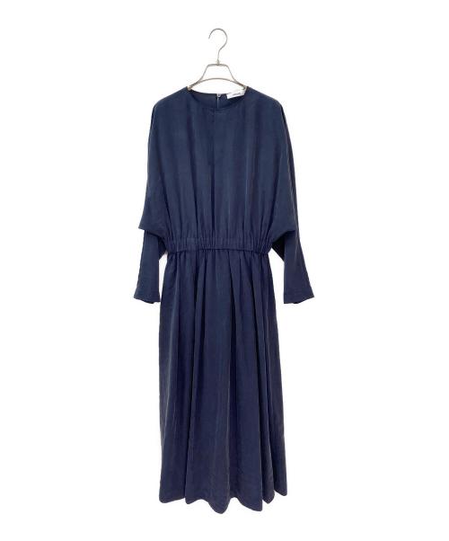 ebure（エブール）ebure (エブール) シルク混ワンピース ネイビー サイズ:38の古着・服飾アイテム