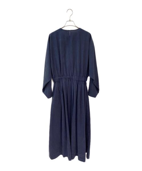 ebure（エブール）ebure (エブール) シルク混ワンピース ネイビー サイズ:38の古着・服飾アイテム