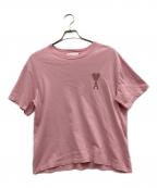 AMI Alexandre Mattiussiアミアレクサンドルマテュッシ）の古着「ハートロゴ刺繍Tシャツ」｜ピンク