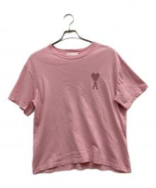 AMI Alexandre Mattiussi（アミアレクサンドルマテュッシ）の古着「ハートロゴ刺繍Tシャツ」｜ピンク