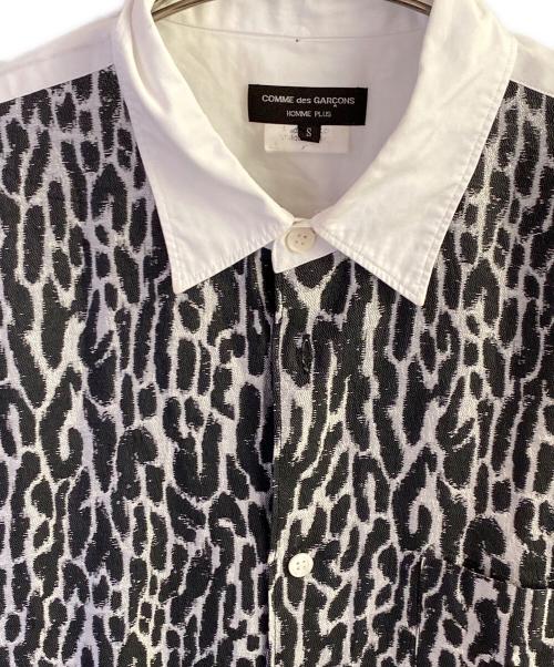 COMME des GARCONS HOMME PLUS（コムデギャルソンオムプリュス）COMME des GARCONS HOMME PLUS (コムデギャルソンオムプリュス) レオパードロングシャツ ホワイト×ブラック サイズ:Sの古着・服飾アイテム