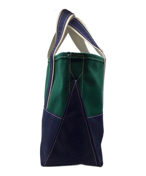 L.L.Bean（エルエルビーン）L.L.Bean (エルエルビーン) BEAMS (ビームス) Deep Bottom Deluxe Boat and Tote Medium グリーン×ネイビーの古着・服飾アイテム