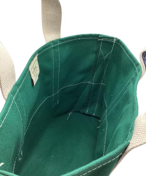 L.L.Bean（エルエルビーン）L.L.Bean (エルエルビーン) BEAMS (ビームス) Deep Bottom Deluxe Boat and Tote Medium グリーン×ネイビーの古着・服飾アイテム