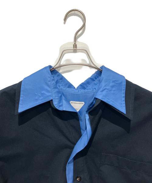 BOTTEGA VENETA（ボッテガベネタ）BOTTEGA VENETA (ボッテガベネタ) レイヤードシャツ ネイビー×ブルー サイズ:52の古着・服飾アイテム