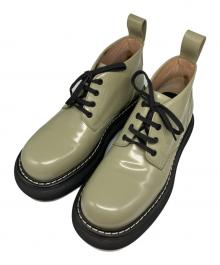 BOTTEGA VENETA（ボッテガベネタ）の古着「SWELL ANKLE BOOT」｜オリーブ