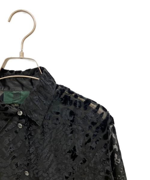 JUNIOR GAULTIER（ジュニアゴルチエ）JUNIOR GAULTIER (ジュニアゴルチエ) 総柄シアーL/Sシャツ ブラック サイズ:4040の古着・服飾アイテム