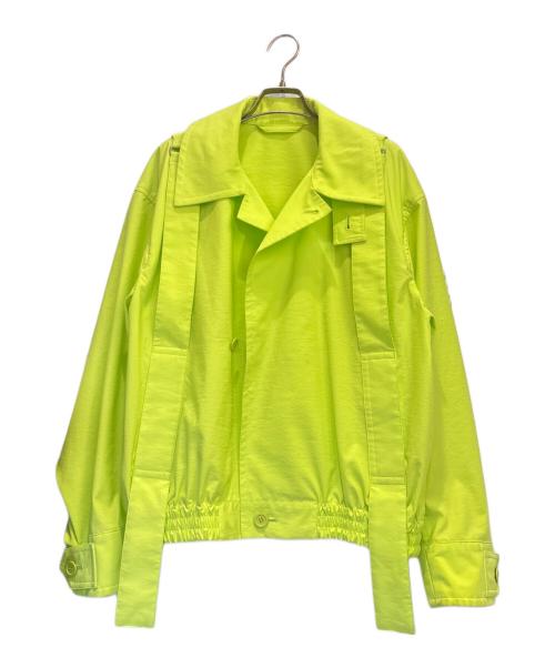 HOMME PLISSE ISSEY MIYAKE（オム プリッセ イッセイ ミヤケ）HOMME PLISSE ISSEY MIYAKE (オム プリッセ イッセイ ミヤケ) PARACHUTEジャケット 黄緑 サイズ:1の古着・服飾アイテム