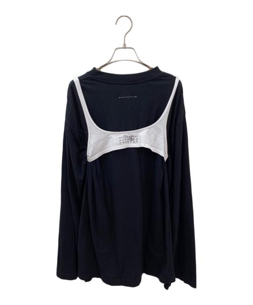 MM6 Maison Margiela（エムエムシックスメゾンマルジェラ）MM6 Maison Margiela (エムエムシックスメゾンマルジェラ) ビスチェ レイヤード ビッグシルエット カットソー ブラック サイズ:Sの古着・服飾アイテム