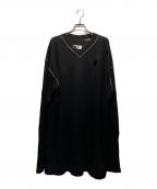 MM6 Maison Margielaエムエムシックスメゾンマルジェラ）の古着「アルパカウール混長袖Vネックニット」｜ブラック