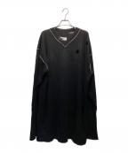 MM6 Maison Margielaエムエムシックスメゾンマルジェラ）の古着「アルパカウール混長袖Vネックニット」｜ブラック