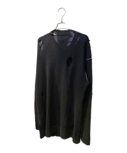 MM6 Maison Margiela（エムエムシックスメゾンマルジェラ）MM6 Maison Margiela (エムエムシックスメゾンマルジェラ) アルパカウール混長袖Vネックニット ブラック サイズ:XSの古着・服飾アイテム