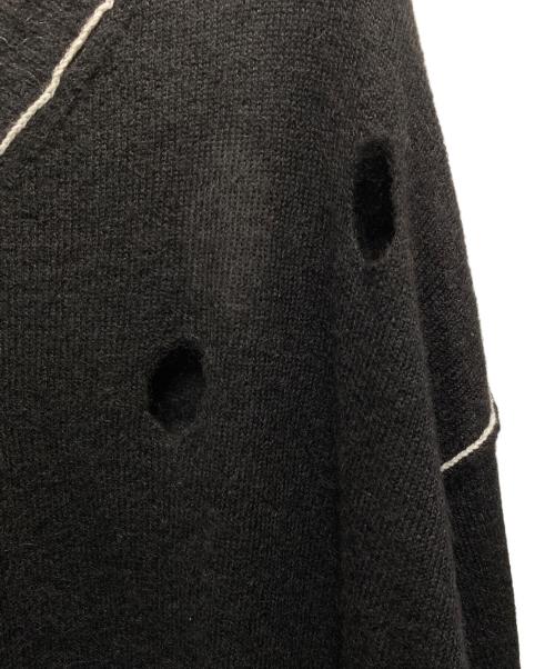 MM6 Maison Margiela（エムエムシックスメゾンマルジェラ）MM6 Maison Margiela (エムエムシックスメゾンマルジェラ) アルパカウール混長袖Vネックニット ブラック サイズ:XSの古着・服飾アイテム