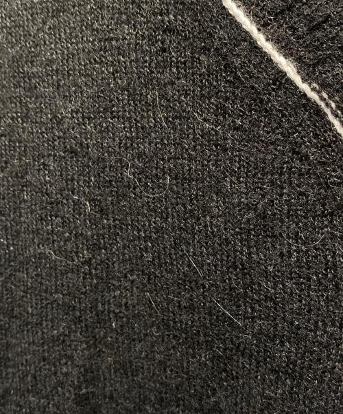 MM6 Maison Margiela（エムエムシックスメゾンマルジェラ）MM6 Maison Margiela (エムエムシックスメゾンマルジェラ) アルパカウール混長袖Vネックニット ブラック サイズ:XSの古着・服飾アイテム