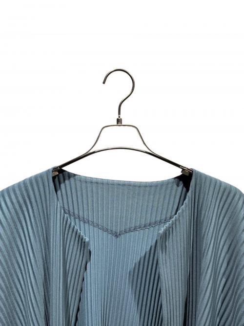 HOMME PLISSE ISSEY MIYAKE（オム プリッセ イッセイ ミヤケ）HOMME PLISSE ISSEY MIYAKE (オム プリッセ イッセイ ミヤケ) プリーツトッパーカーディガン ブルー サイズ:2の古着・服飾アイテム