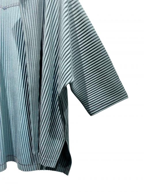 HOMME PLISSE ISSEY MIYAKE（オム プリッセ イッセイ ミヤケ）HOMME PLISSE ISSEY MIYAKE (オム プリッセ イッセイ ミヤケ) プリーツトッパーカーディガン ブルー サイズ:2の古着・服飾アイテム
