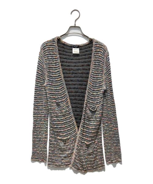 CHANEL（シャネル）CHANEL (シャネル) ココマーク ボタンレスカーディガン ブラック サイズ:38の古着・服飾アイテム