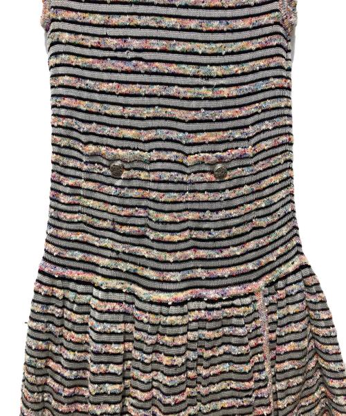 CHANEL（シャネル）CHANEL (シャネル) ココマークボタンノースリーブワンピース ブラック サイズ:40の古着・服飾アイテム