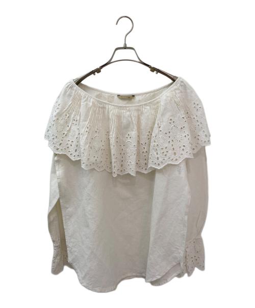Curensology（カレンソロジー）Curensology (カレンソロジー) コットンリネンカットワークブラウス ホワイト サイズ:Freeの古着・服飾アイテム