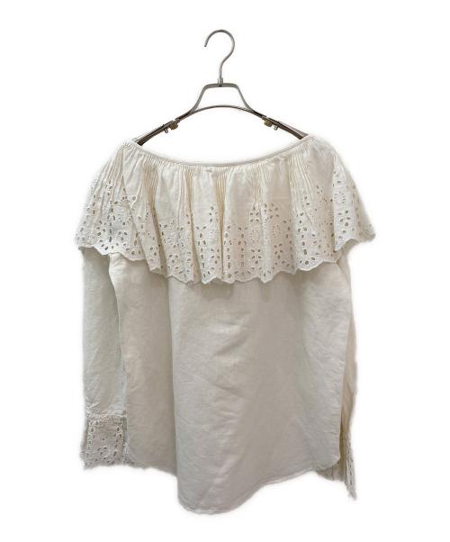Curensology（カレンソロジー）Curensology (カレンソロジー) コットンリネンカットワークブラウス ホワイト サイズ:Freeの古着・服飾アイテム
