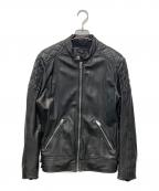 DIESELディーゼル）の古着「フェイクレザーシングルライダースジャケット」｜ブラック
