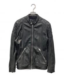 DIESEL（ディーゼル）の古着「フェイクレザーシングルライダースジャケット」｜ブラック