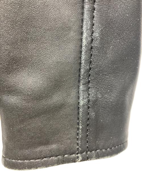 DIESEL（ディーゼル）DIESEL (ディーゼル) フェイクレザーシングルライダースジャケット ブラック サイズ:Mの古着・服飾アイテム