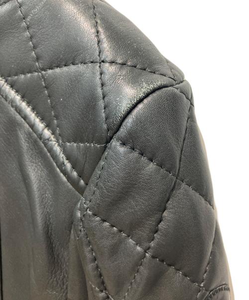 DIESEL（ディーゼル）DIESEL (ディーゼル) フェイクレザーシングルライダースジャケット ブラック サイズ:Mの古着・服飾アイテム
