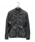 DIESEL（ディーゼル）の古着「フェイクレザーシングルライダースジャケット」｜ブラック