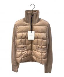 MONCLER（モンクレール）の古着「ニット切替ダウンジャケット/Cardigan tricot」｜ベージュ
