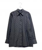 LOUIS VUITTONルイ ヴィトン）の古着「Monogram Jacquard Silk Shirt/モノグラムジャガード シルクシャツ/RW231W XGR FOBL12」｜ブラック